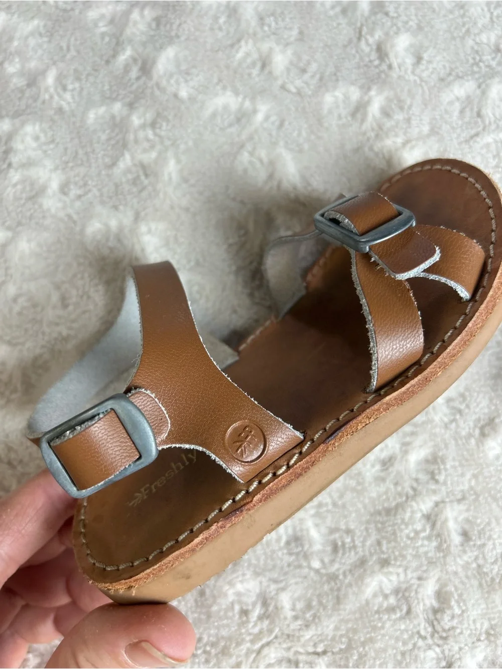 Freshly Picked Cognac Carmel Sandals Size 6 Brown